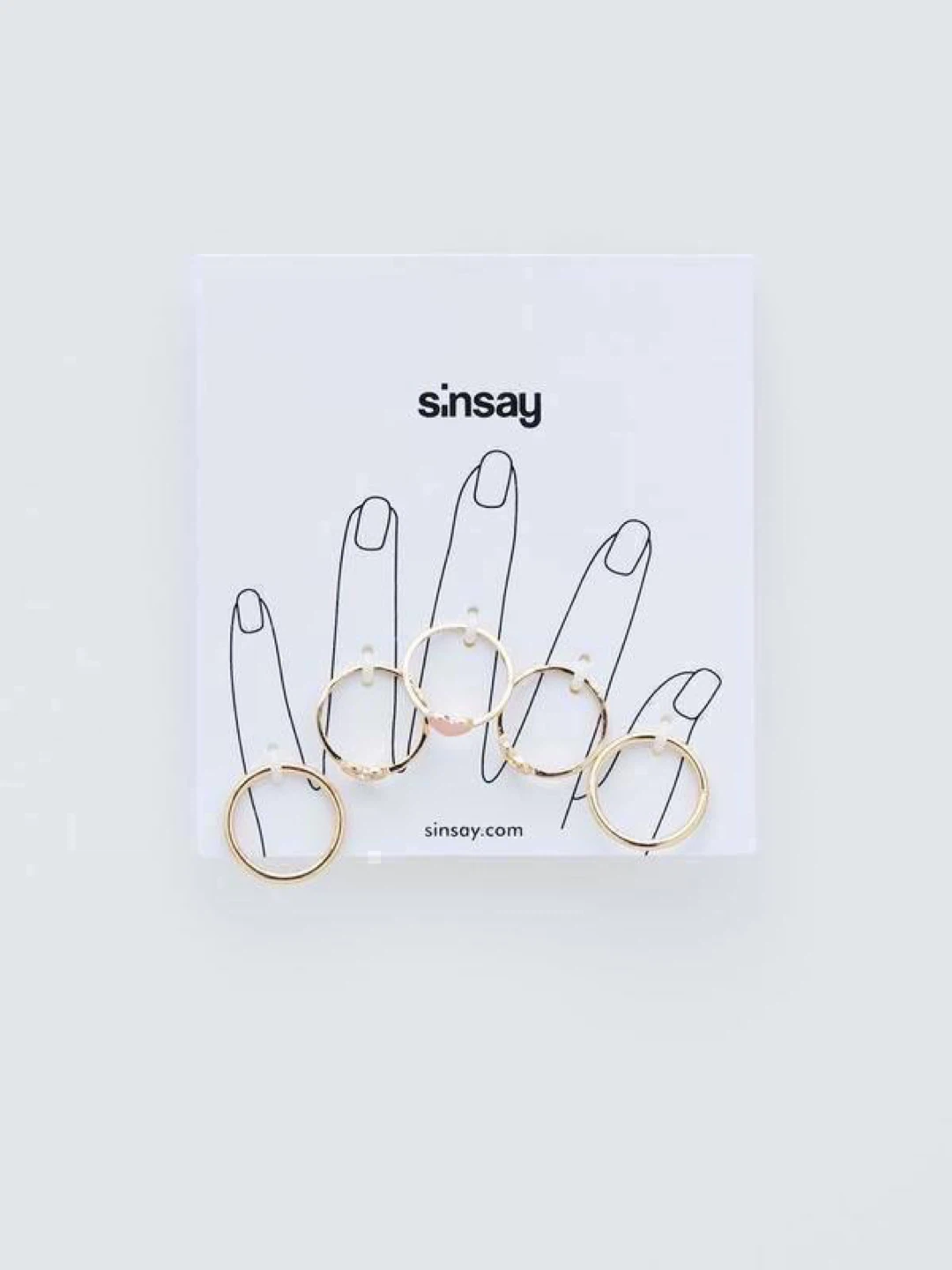 Sinsay Heart Ring Set – Gold-Tone (5 pcs) - photo 2