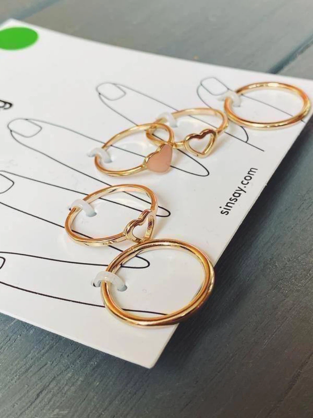 Sinsay Heart Ring Set – Gold-Tone (5 pcs)