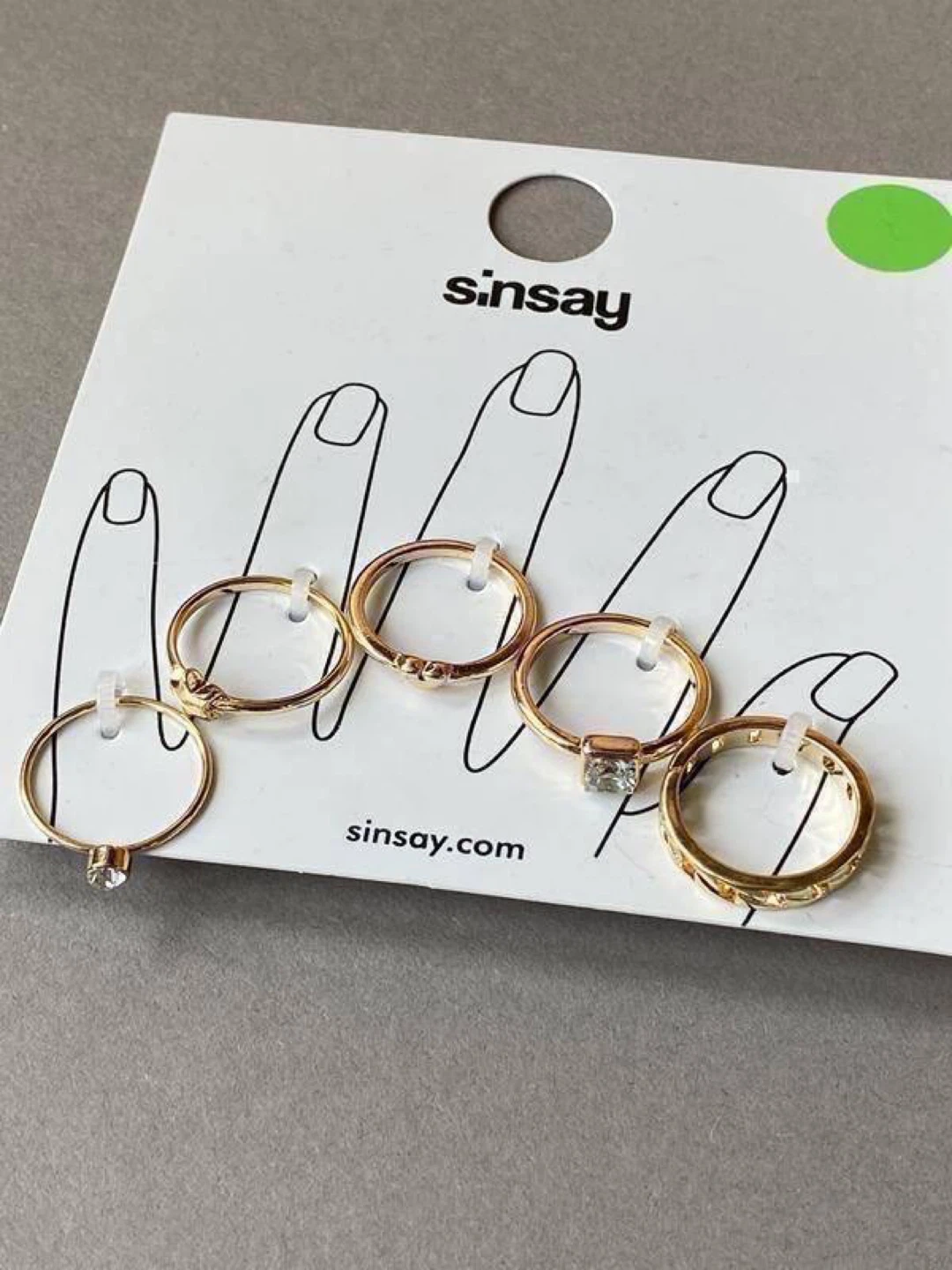 Sinsay Gold-Tone Ring Set with Decorative Details (5 pcs) - photo 2
