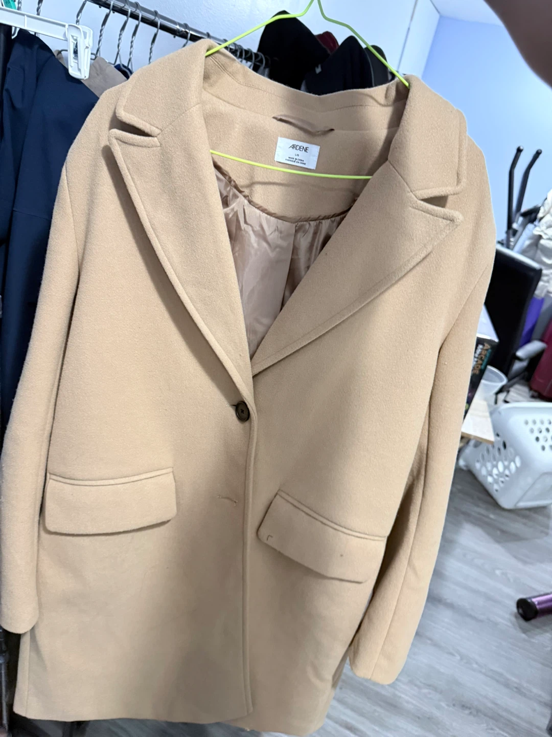 Ardene Tan Wool-Blend Coat Large