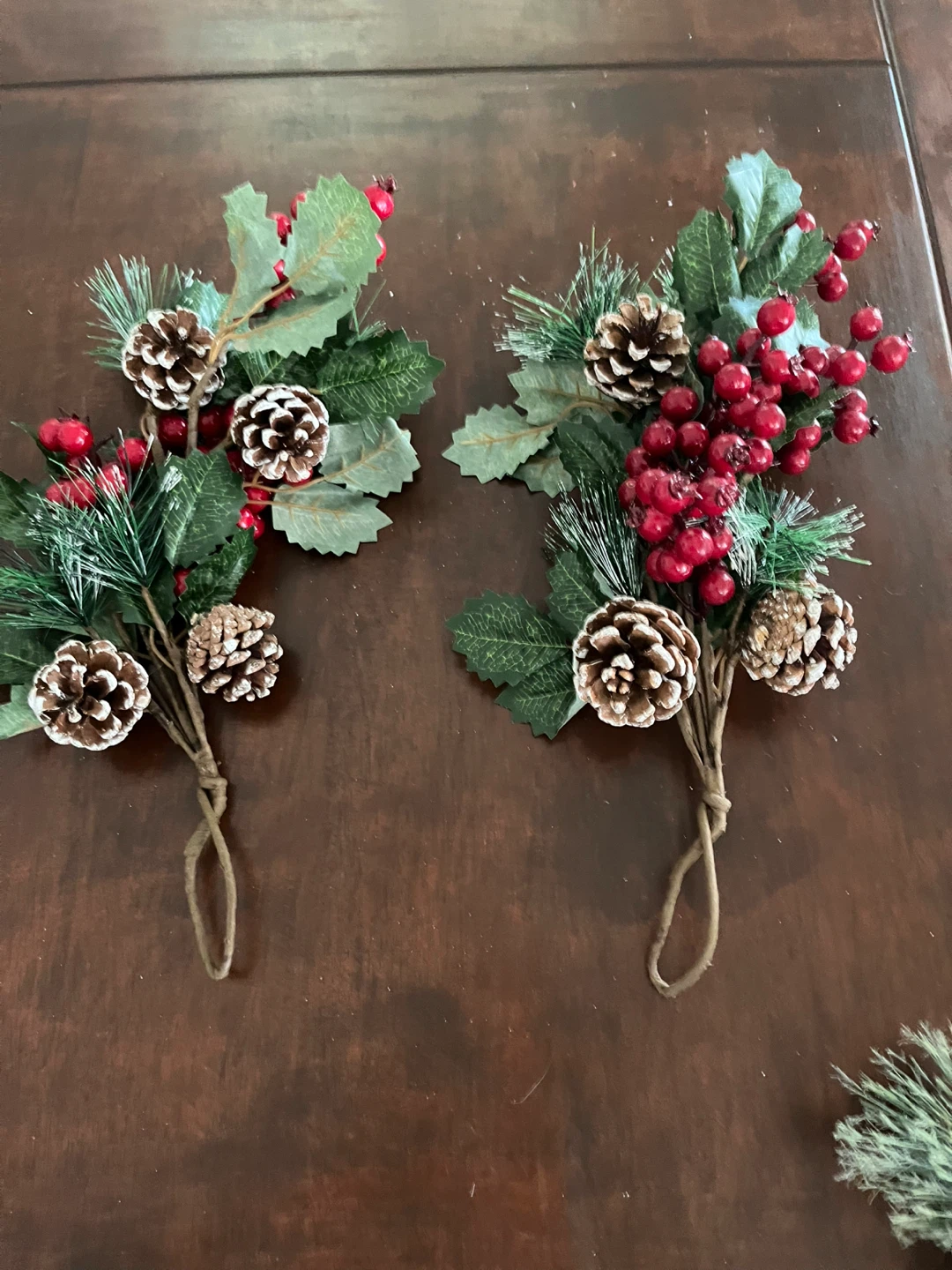 Christmas Floral Picks with Pinecones and Berries - photo 3