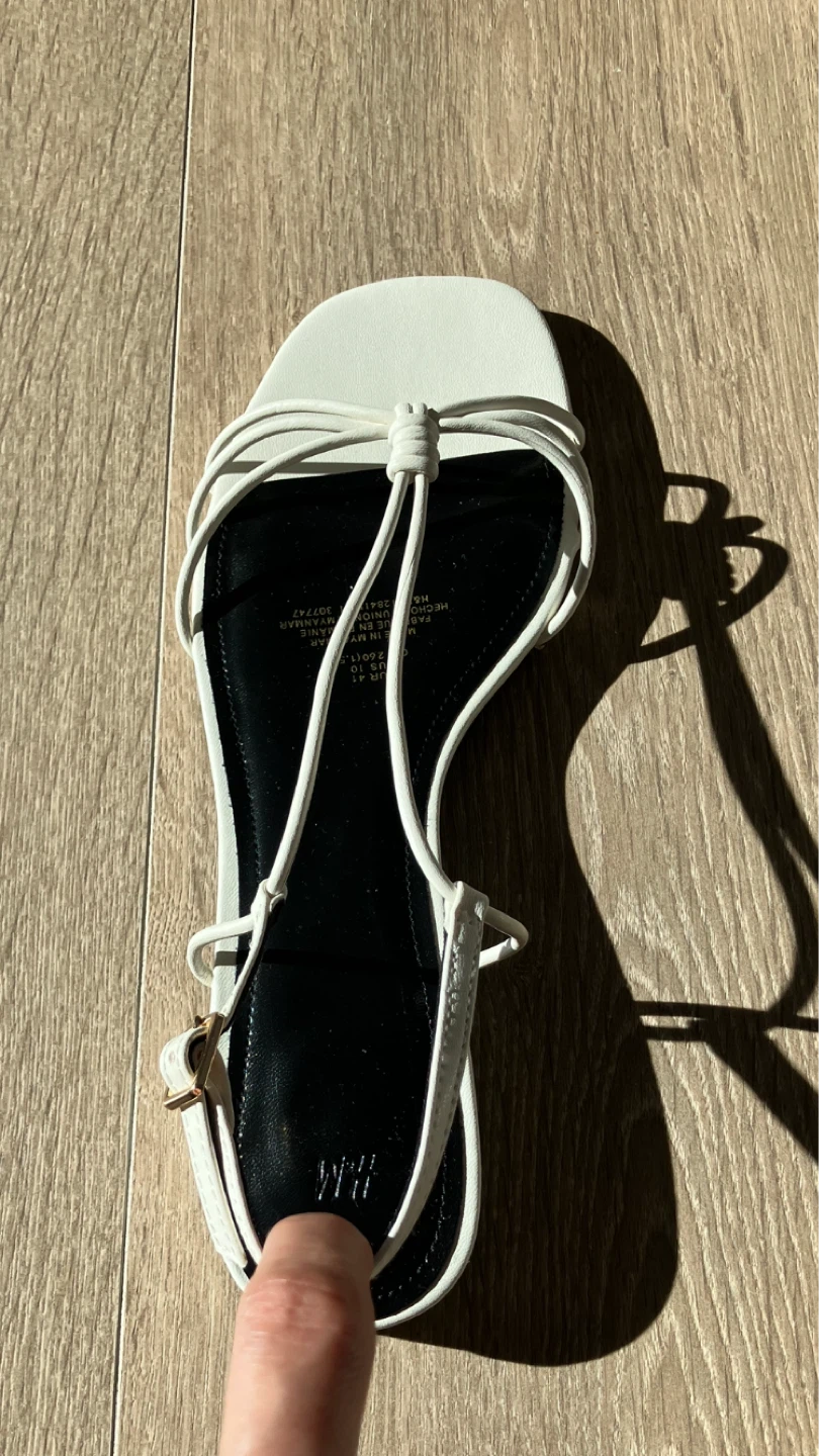 H&M White Flat Sandals