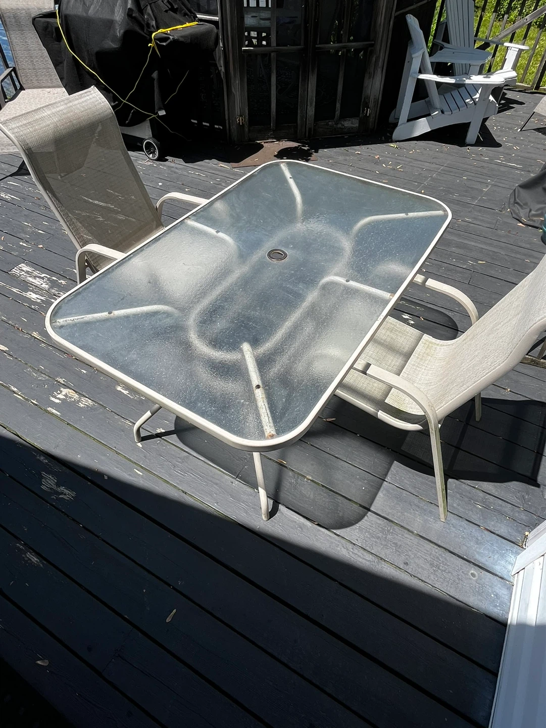 Outdoor patio table and chairs