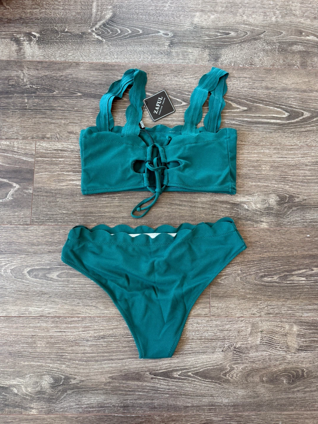 ZAFUL Teal Scalloped Bikini size large - photo 2