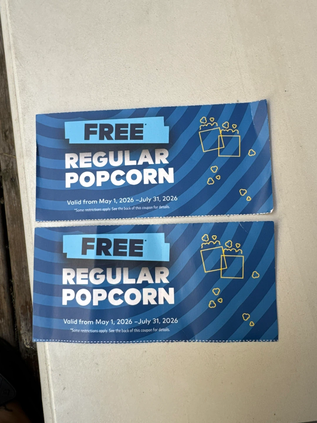 Cineplex Free Regular Popcorn Coupons (2x)