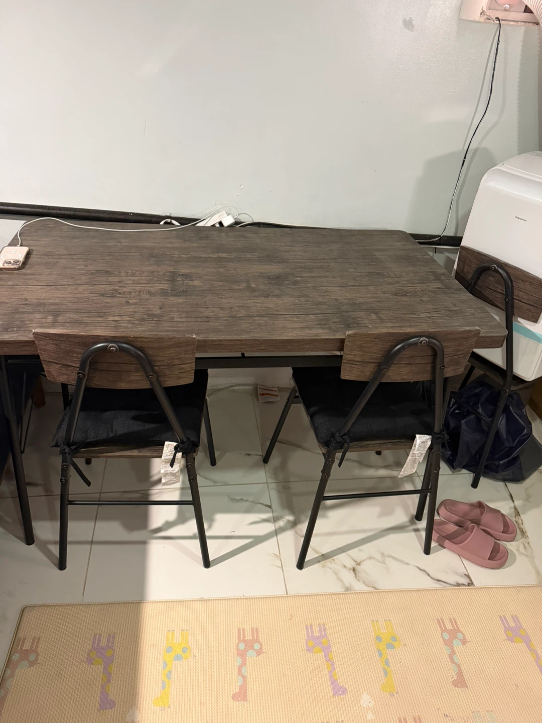Wood Dining Table with 2 Chairs