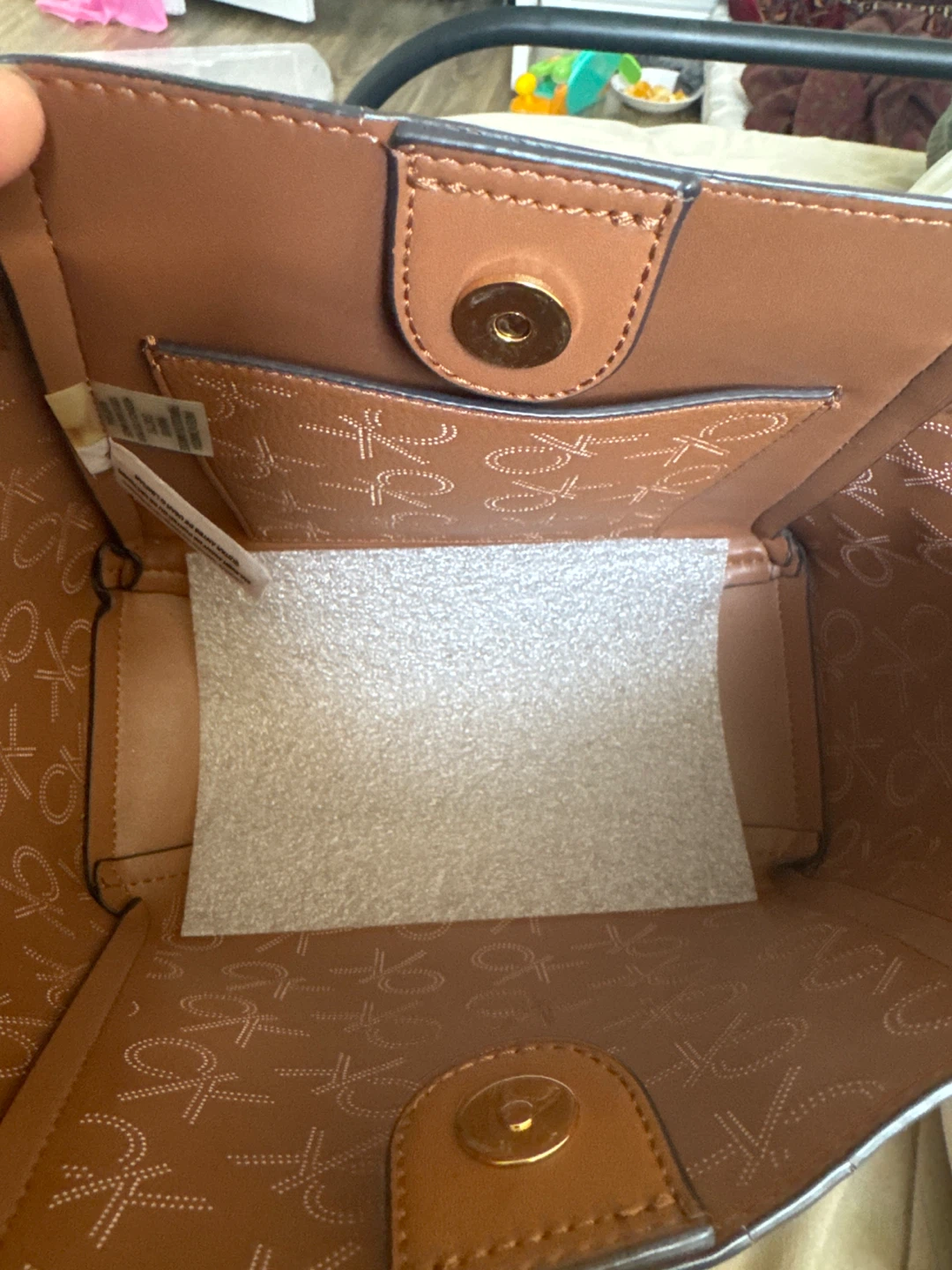 Calvin Klein Brown Embossed Logo Tote Bag - photo 3