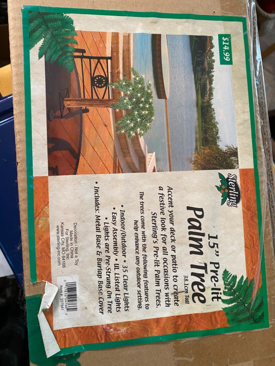 Sterling 15" Pre-lit Palm Tree