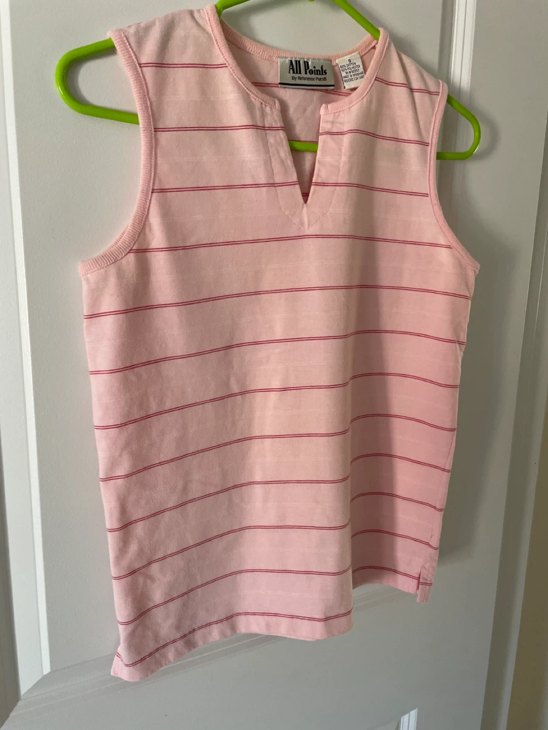 All Points Pink Striped Tank Top Size S