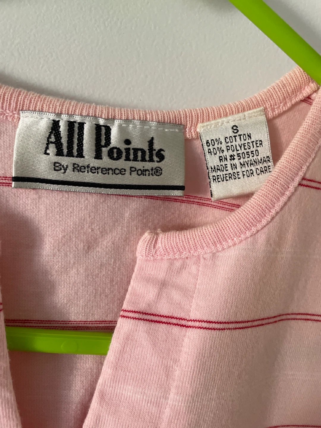 All Points Pink Striped Tank Top Size S - photo 2
