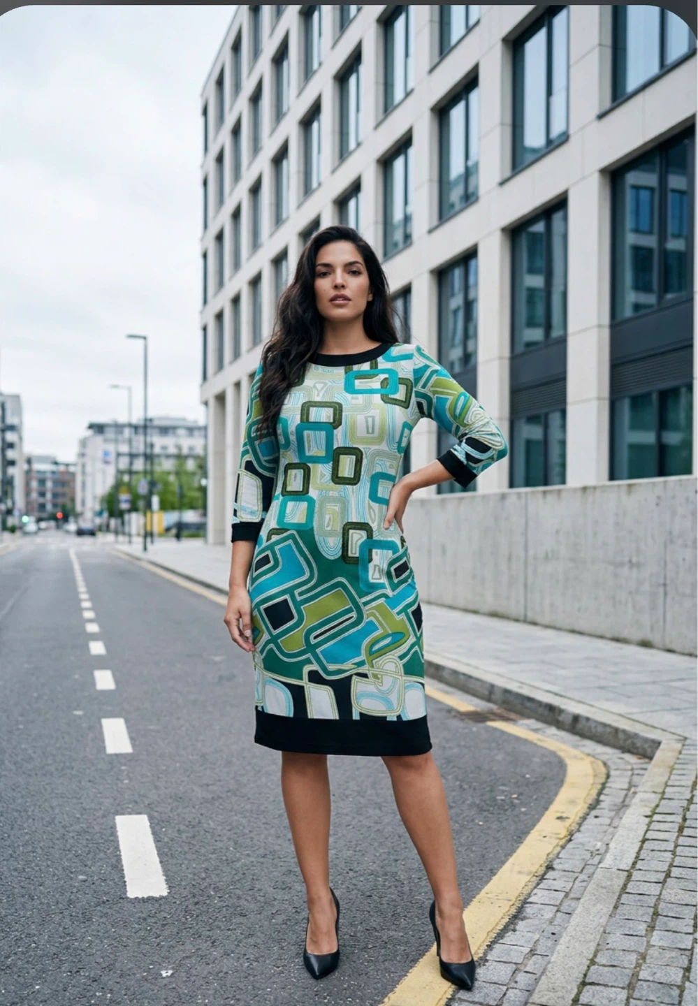 Karin Stevens Women's Geometric Print Dress - photo 2