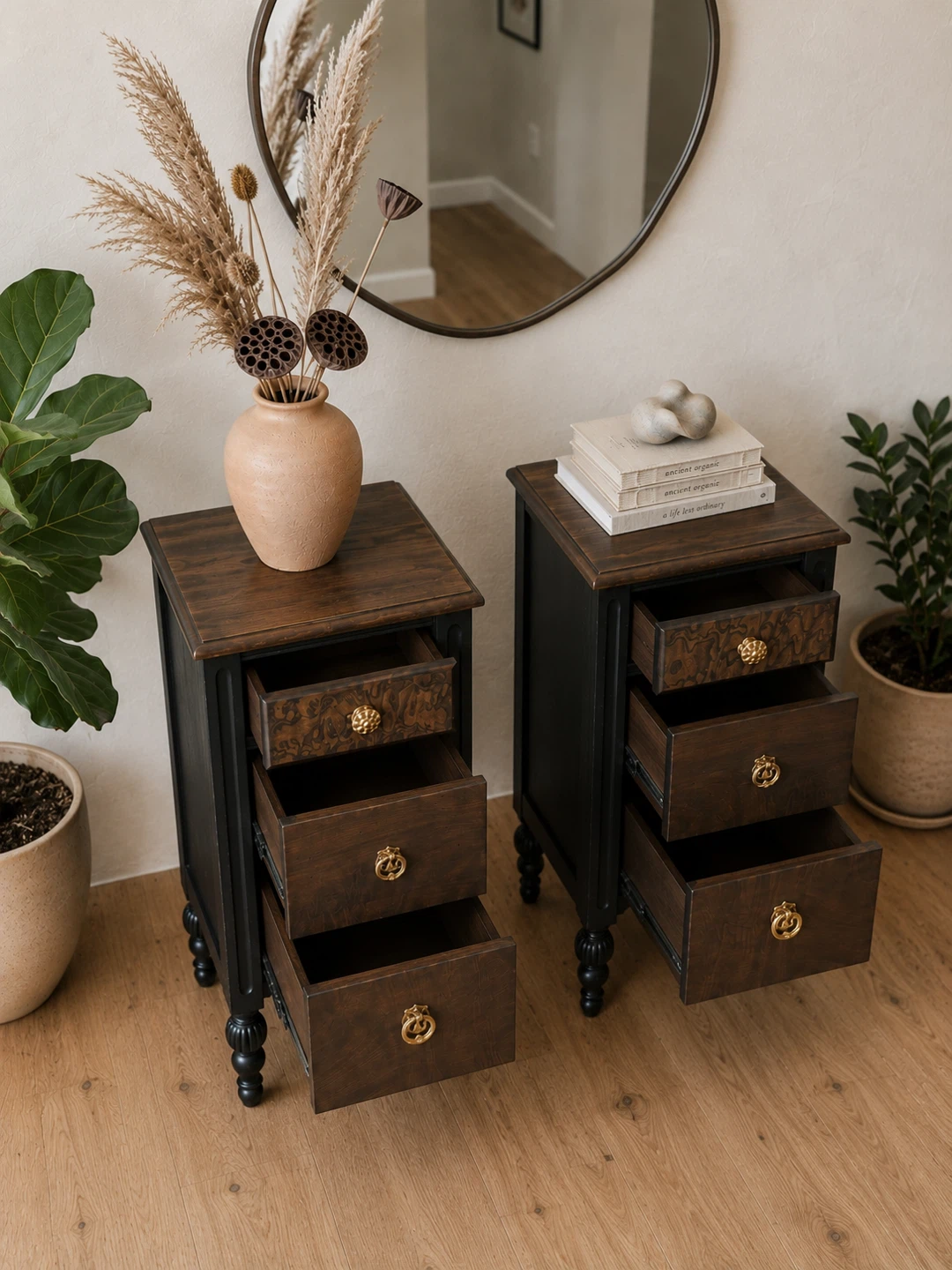 ✨ Walnut & Burl Accent Tables | Solid Wood Pair ✨ - photo 4