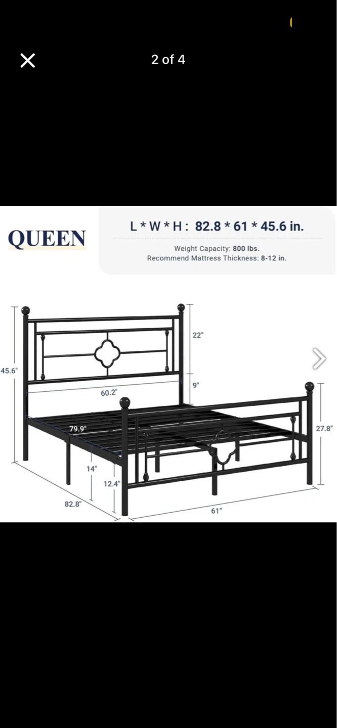 Queen Size Metal Bed Frame