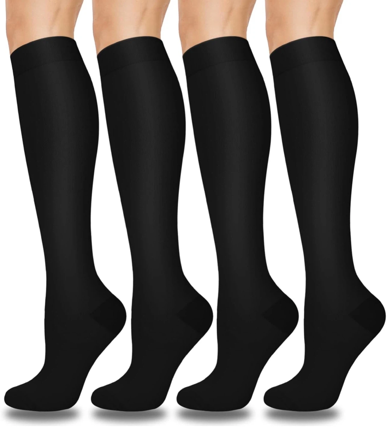 Black Compression Socks 4 Pairs