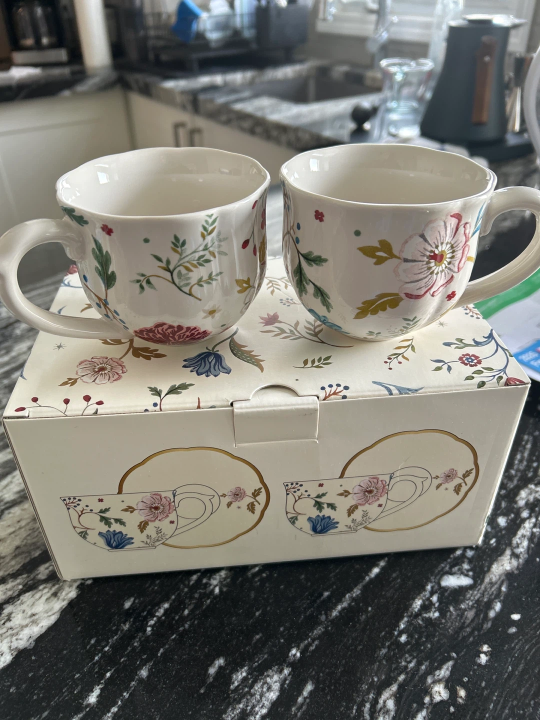 Indigo Tea Cups Set of 2