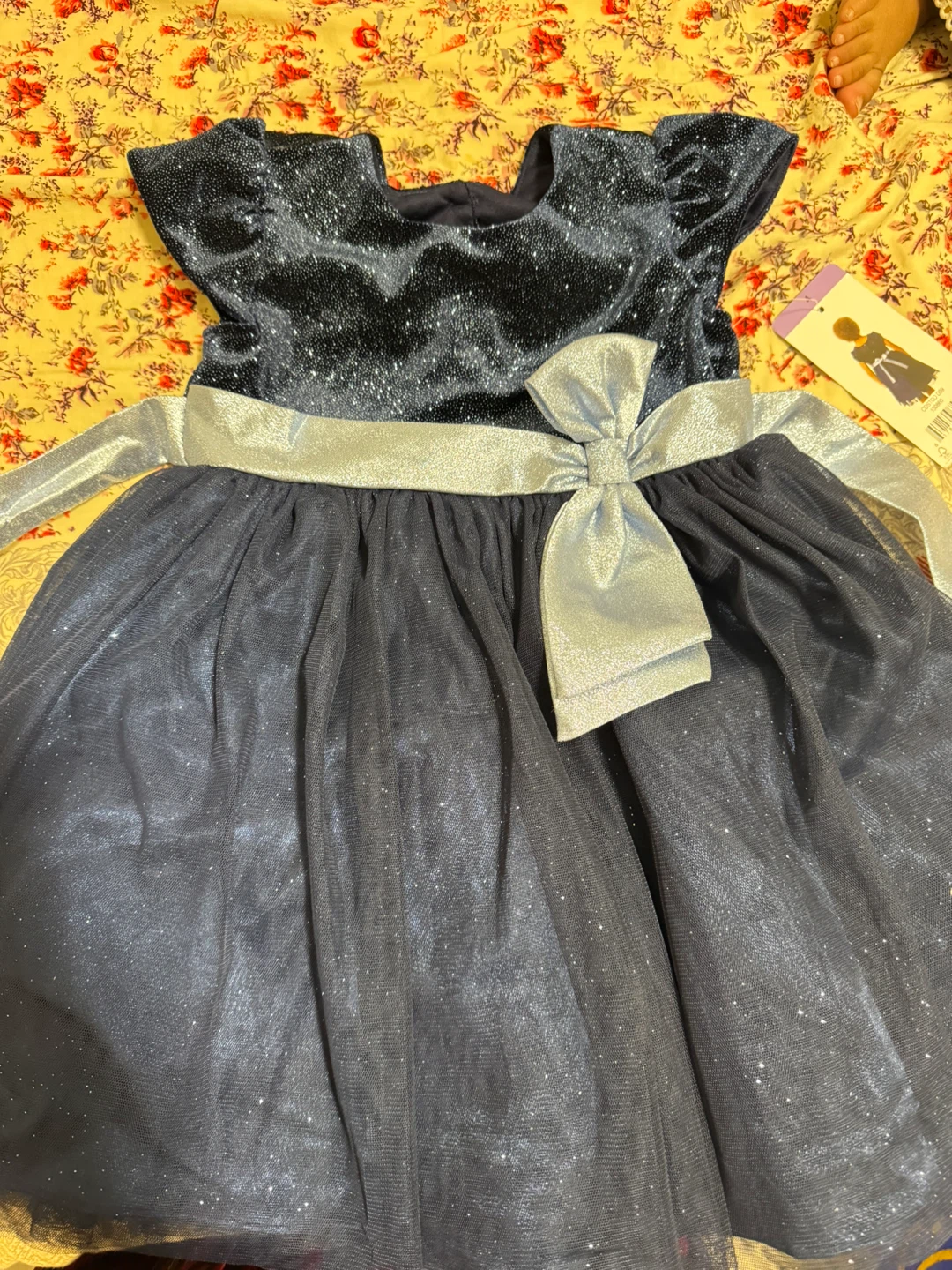 Girls Navy Sparkle Dress - photo 3