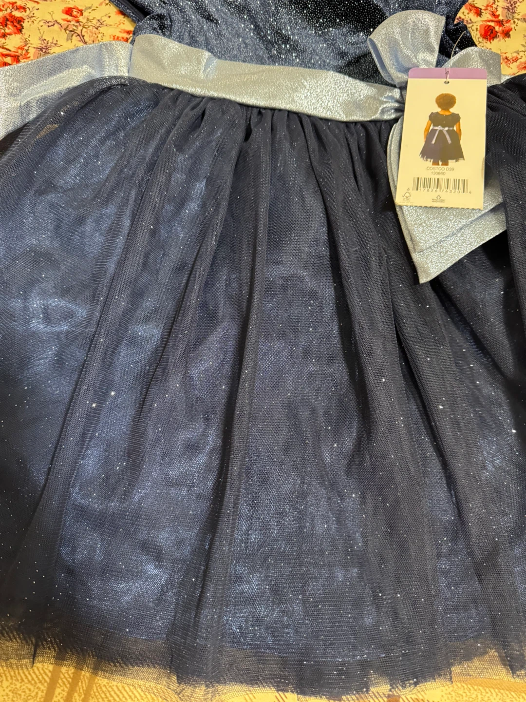 Girls Navy Sparkle Dress - photo 5
