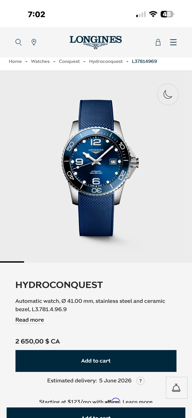 Longines HydroConquest Automatic Watch 41mm Blue Dial - photo 2