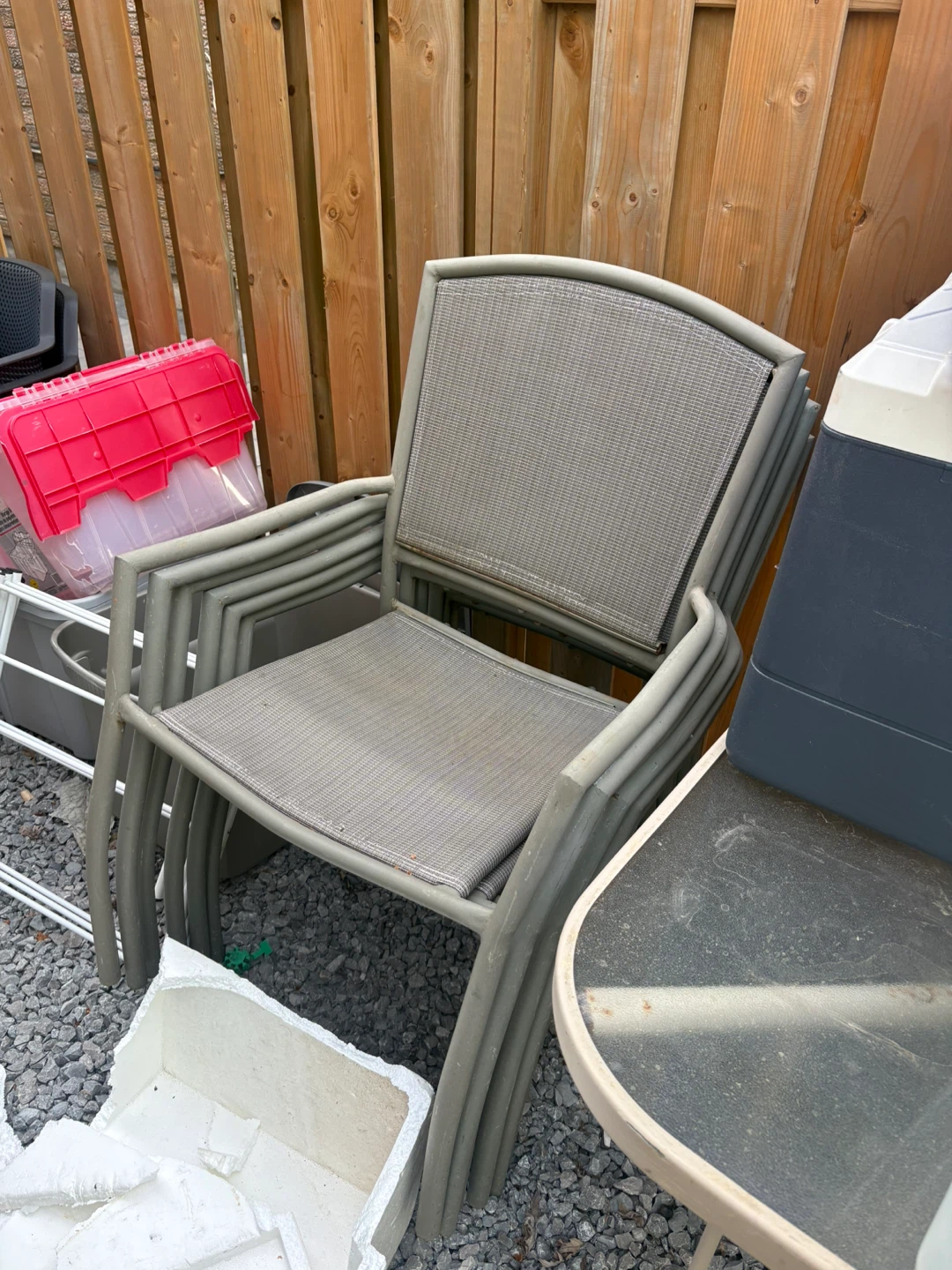 Set of 4 Grey Patio Chairs - photo 2