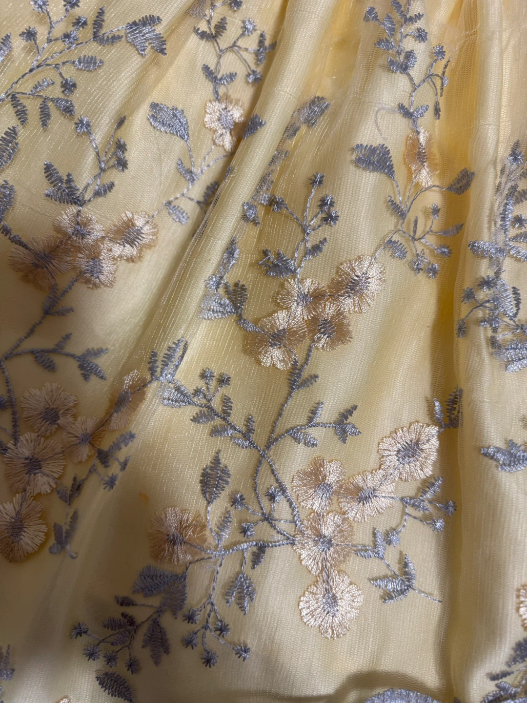 Girl's Yellow Dress with Floral Embroidery - photo 3