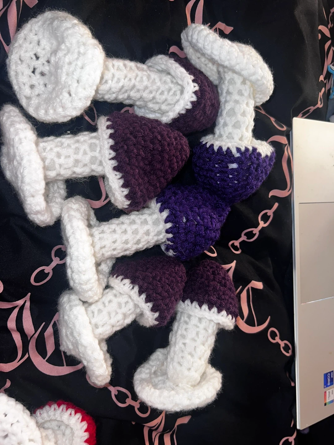 Crocheted Mushroom Figurines - Assorted Colors