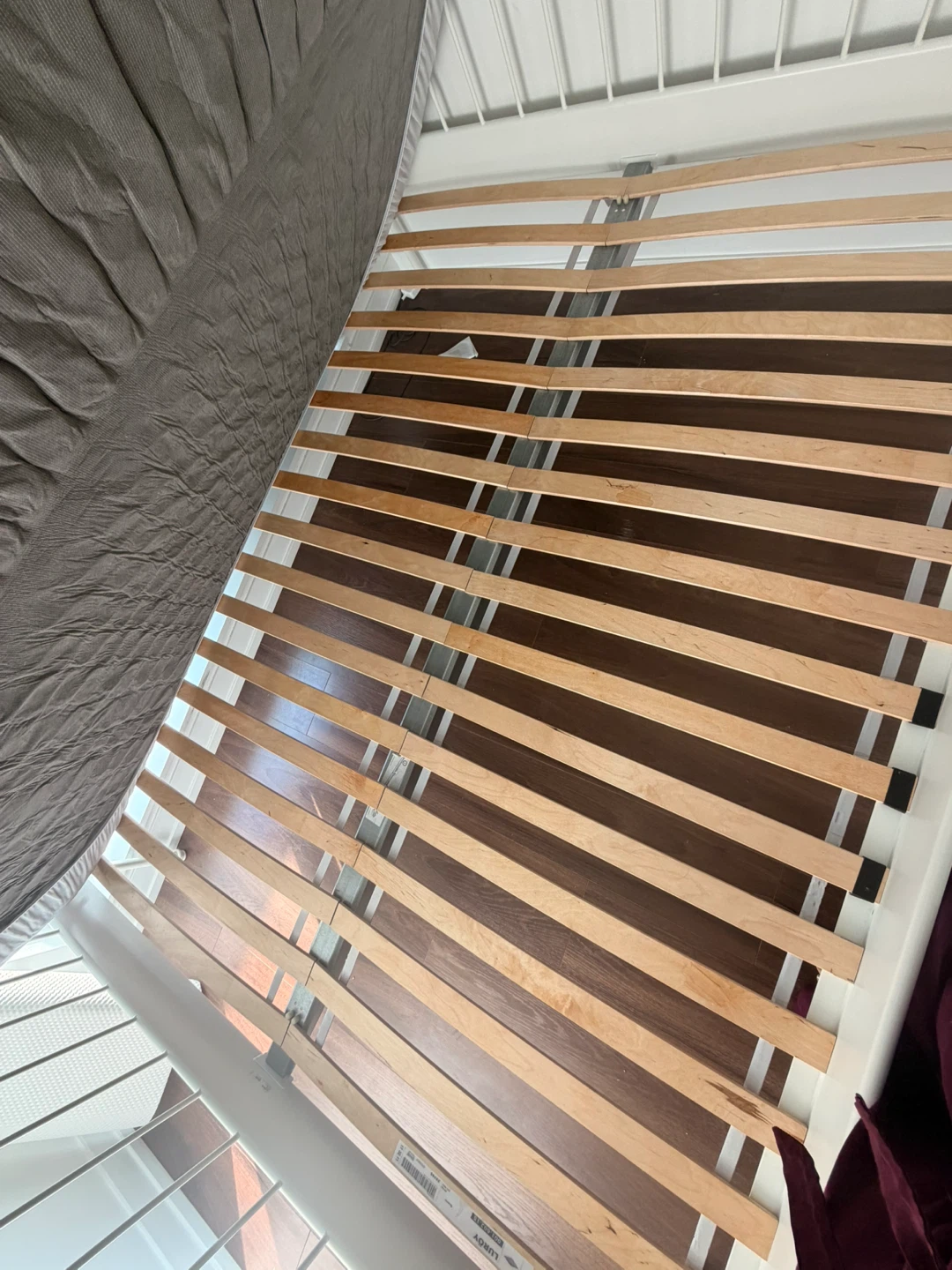 IKEA White Metal Bed Frame with Slats - photo 5