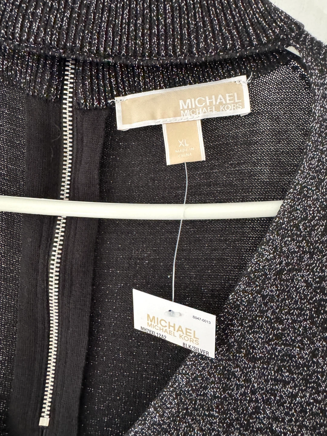 Michael Kors Black Silver Sparkle Knit Dress XL - photo 2