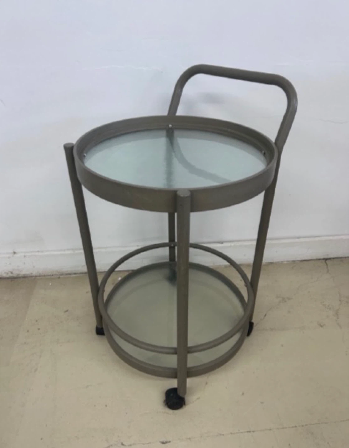 Round Glass Top Bar Cart