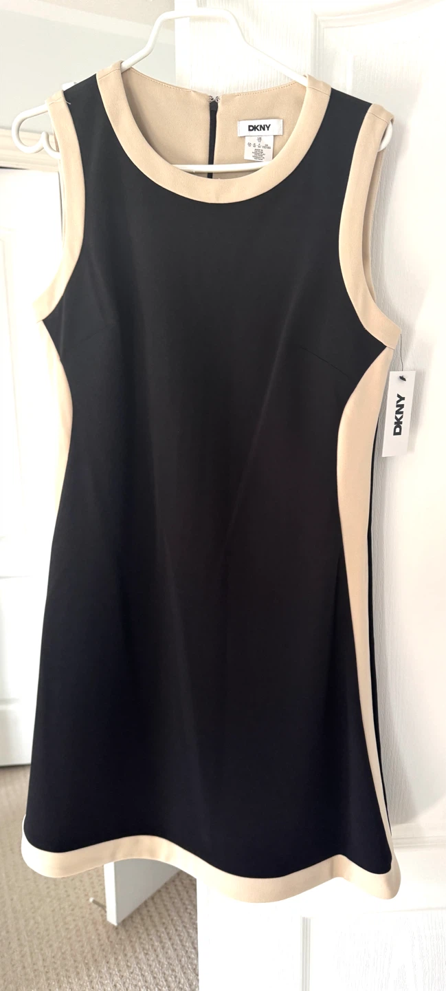 DKNY Black & Tan Sleeveless Dress Size 12 - photo 4