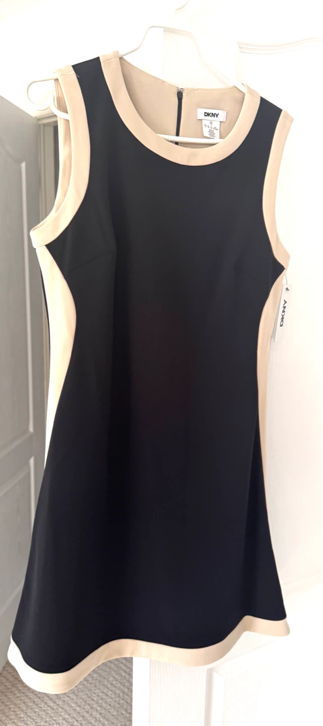 DKNY Black & Tan Sleeveless Dress Size 12 - photo 3