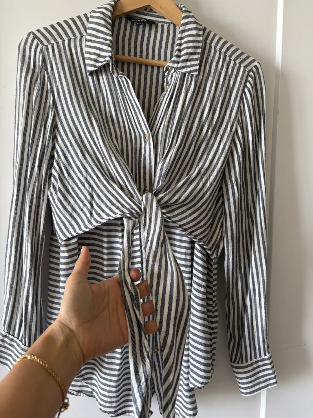 George Striped Tie-Front Blouse - photo 2