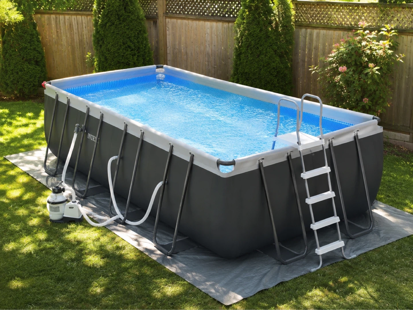 Intex Rectangular Pool with Filter Pump & Ladder
