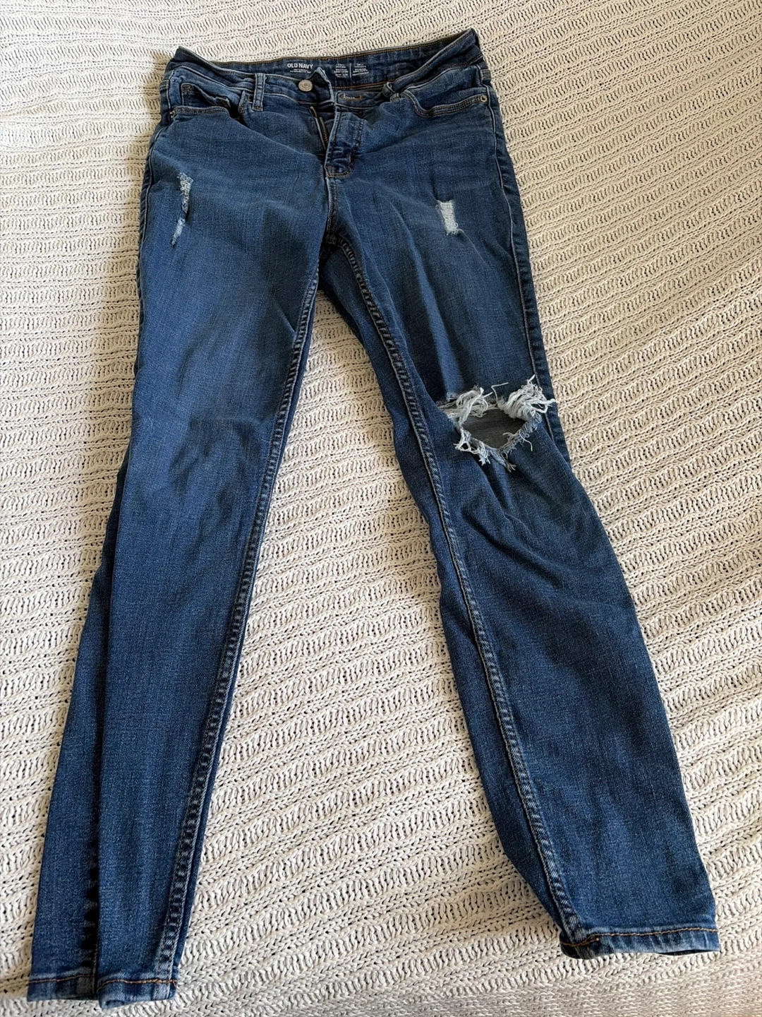 Old navy blue jeans