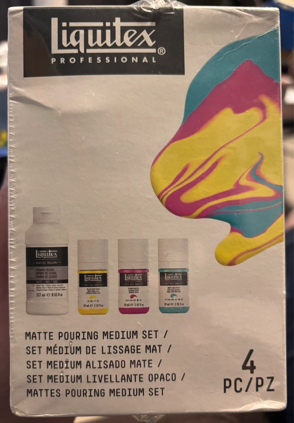 Liquitex Matte Pouring Medium & Soft Body Acrylic Set