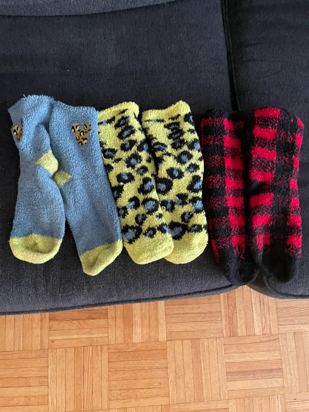 Fuzzy Socks - Blue, Leopard Print, Plaid