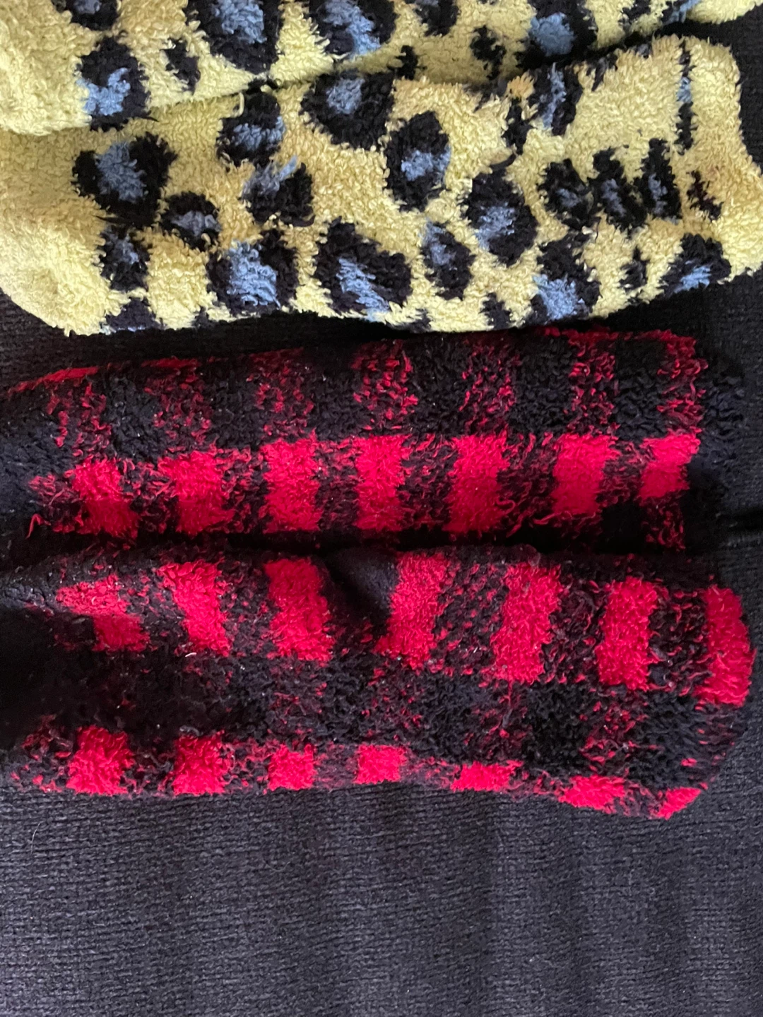 Fuzzy Socks - Blue, Leopard Print, Plaid - photo 2