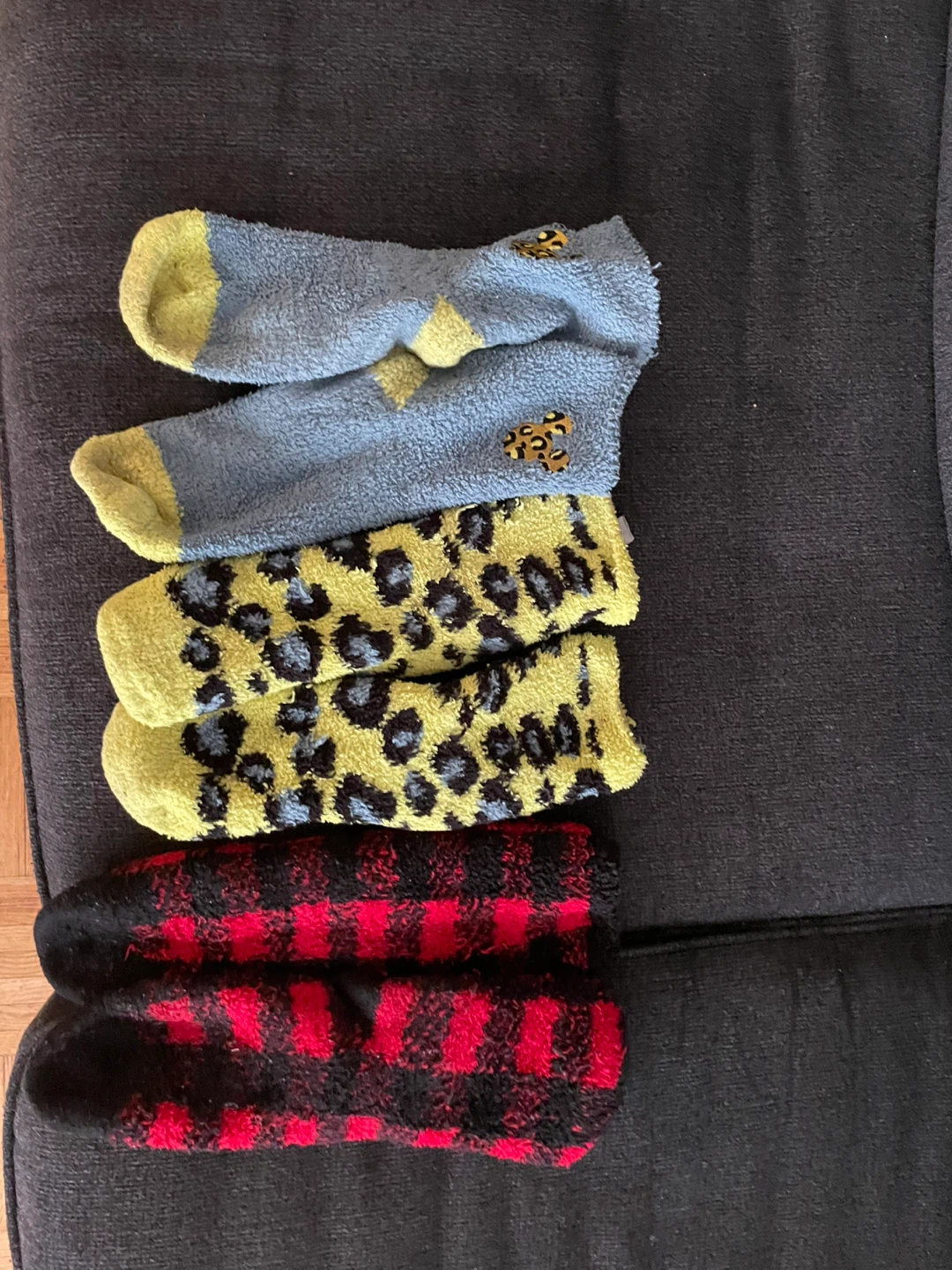 Fuzzy Socks - Blue, Leopard Print, Plaid - photo 3