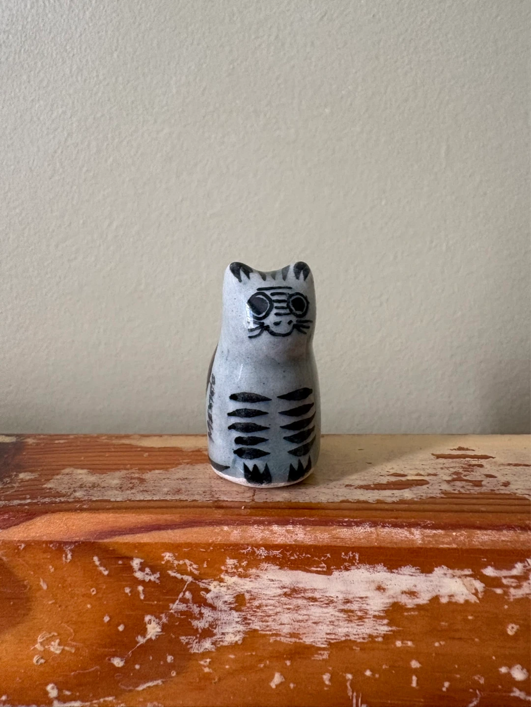 Hand-Painted Ceramic Cat Figurine - Mexico