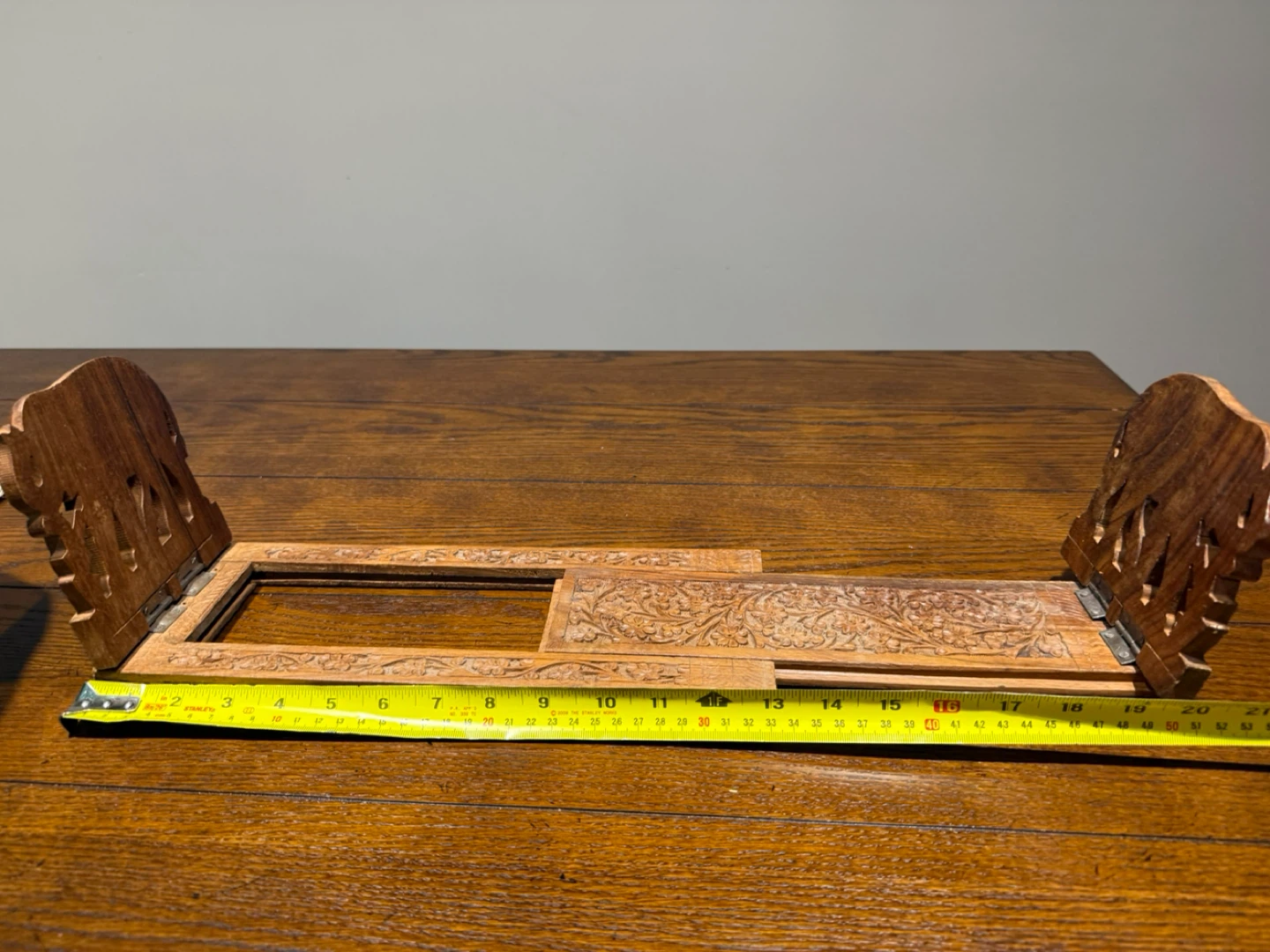 Vintage Carved Wood Book Stand - photo 3