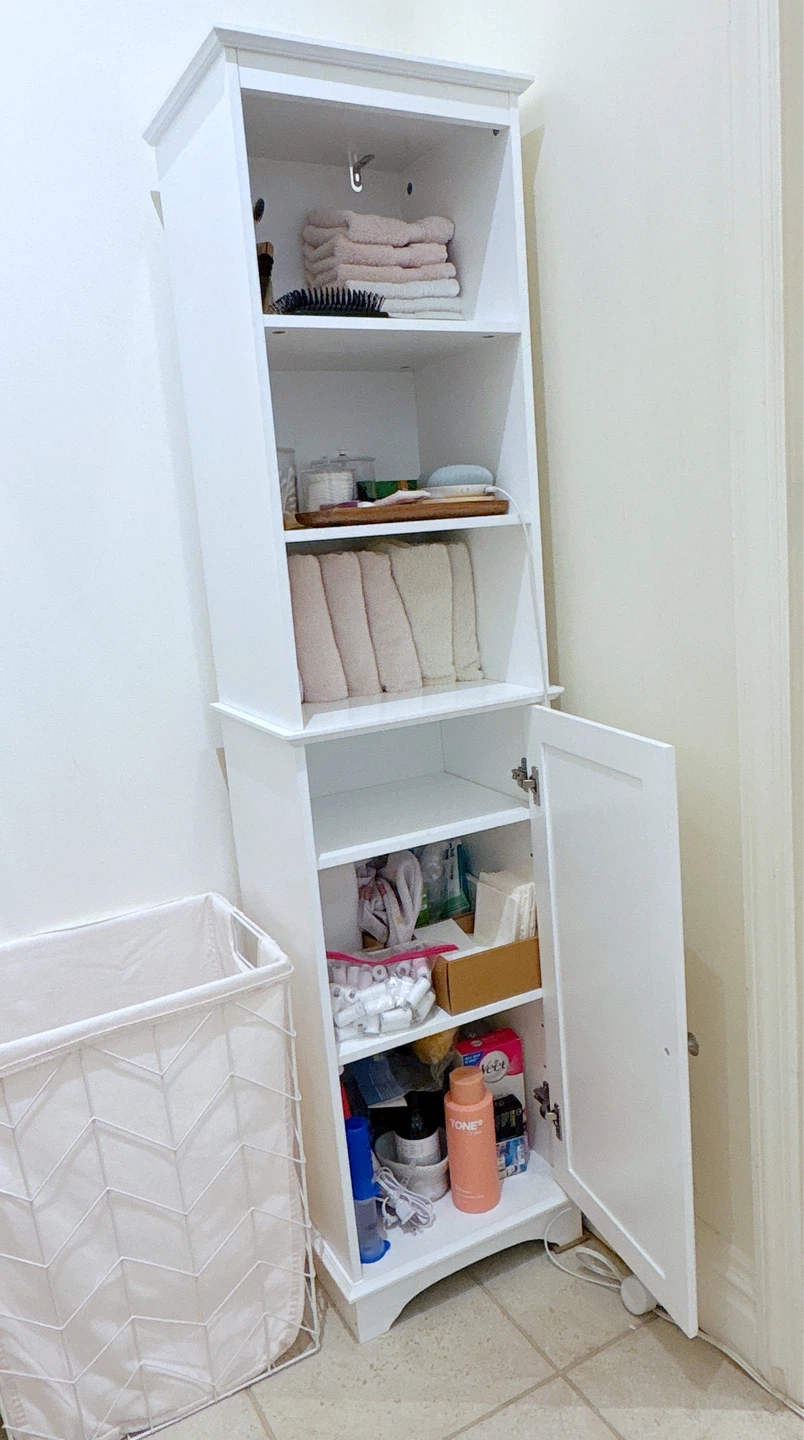 White Cabinet/Shelf Unit with Door - photo 2