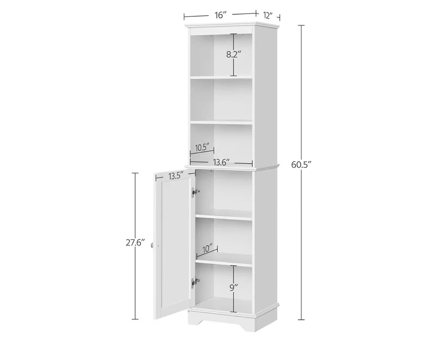 White Cabinet/Shelf Unit with Door - photo 3