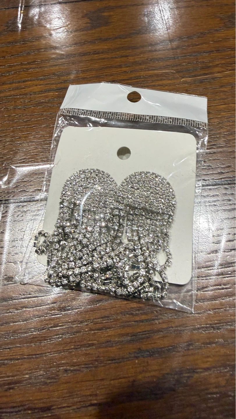 Rhinestone Tassel Drop Earrings - photo 5