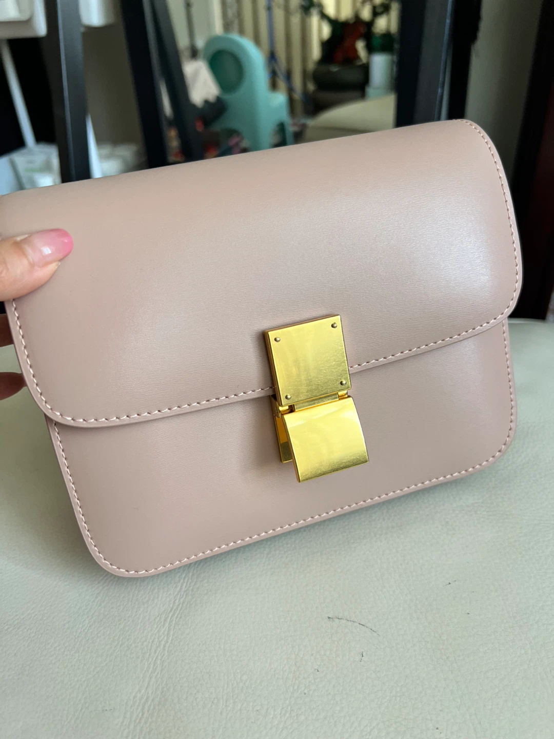 Pink Leather Shoulder Bag