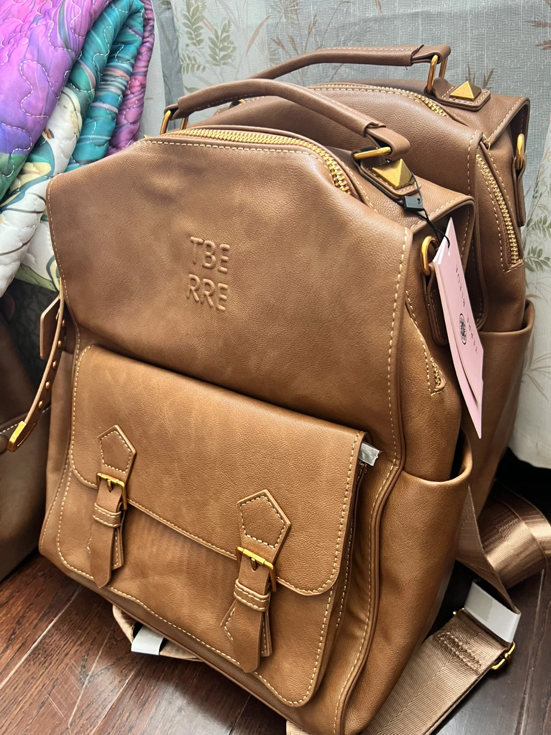 Brown Faux Leather Backpack - photo 2