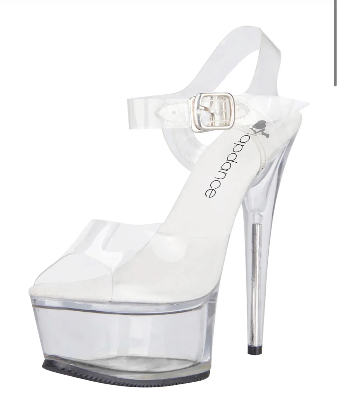 Lapdance Lingerie 6 INCH CLEAR SANDAL WITH STRAP - new