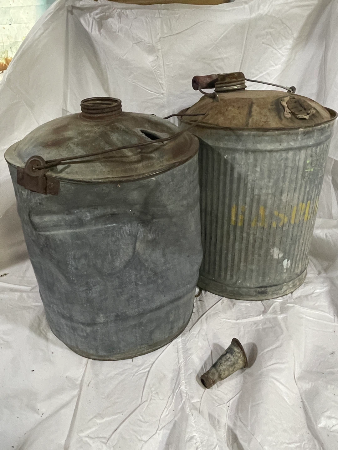 Antique gasoline cans