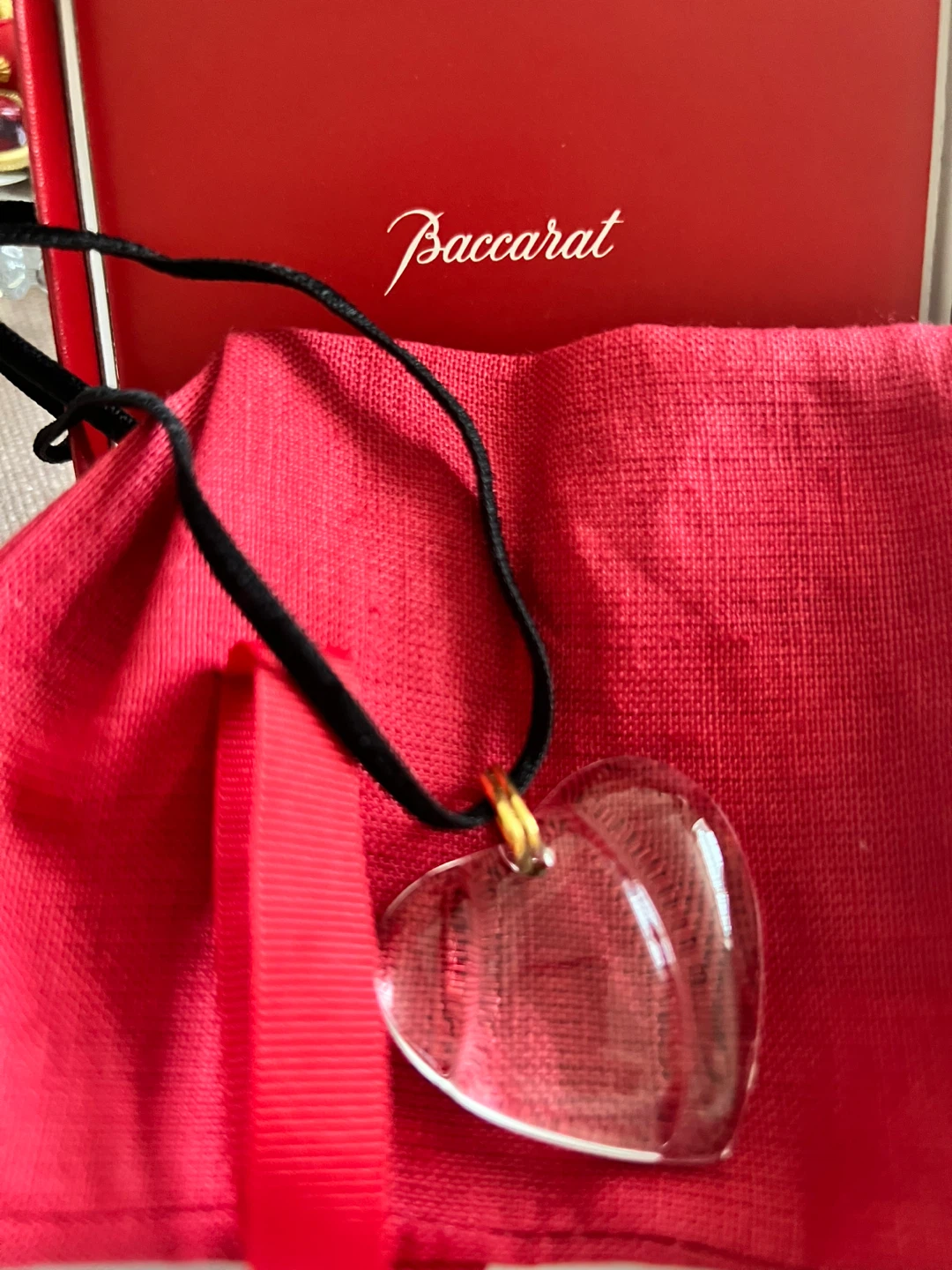 Baccarat Crystal Heart Pendant Necklace