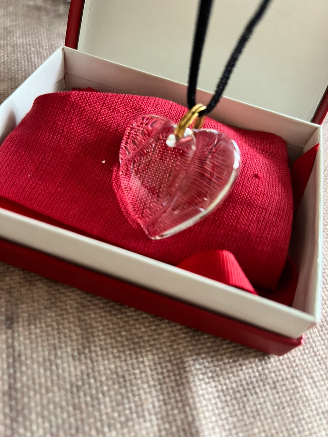 Baccarat Crystal Heart Pendant Necklace - photo 3