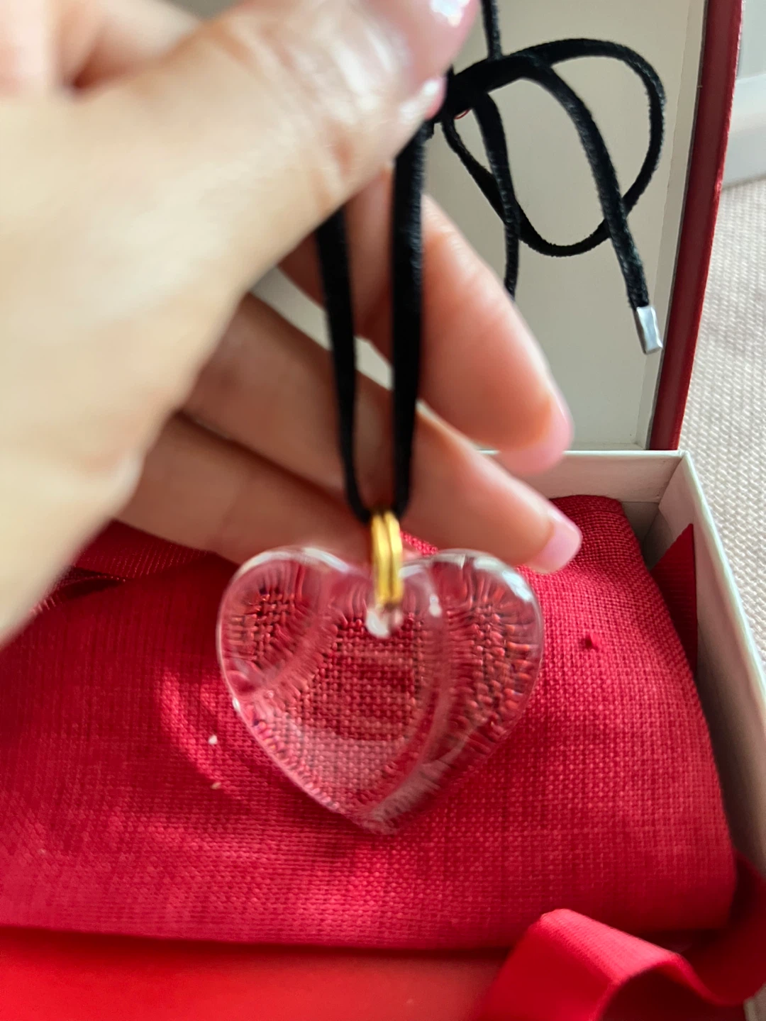 Baccarat Crystal Heart Pendant Necklace - photo 2