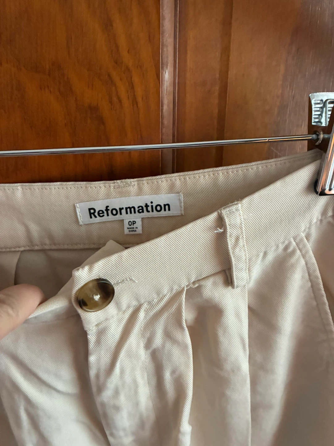 Reformation Cream Wide Leg Pants Size 0P - photo 3